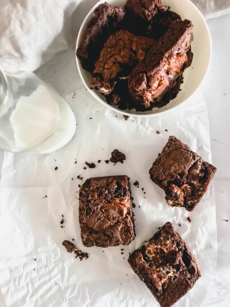 Delicious-looking brownies.