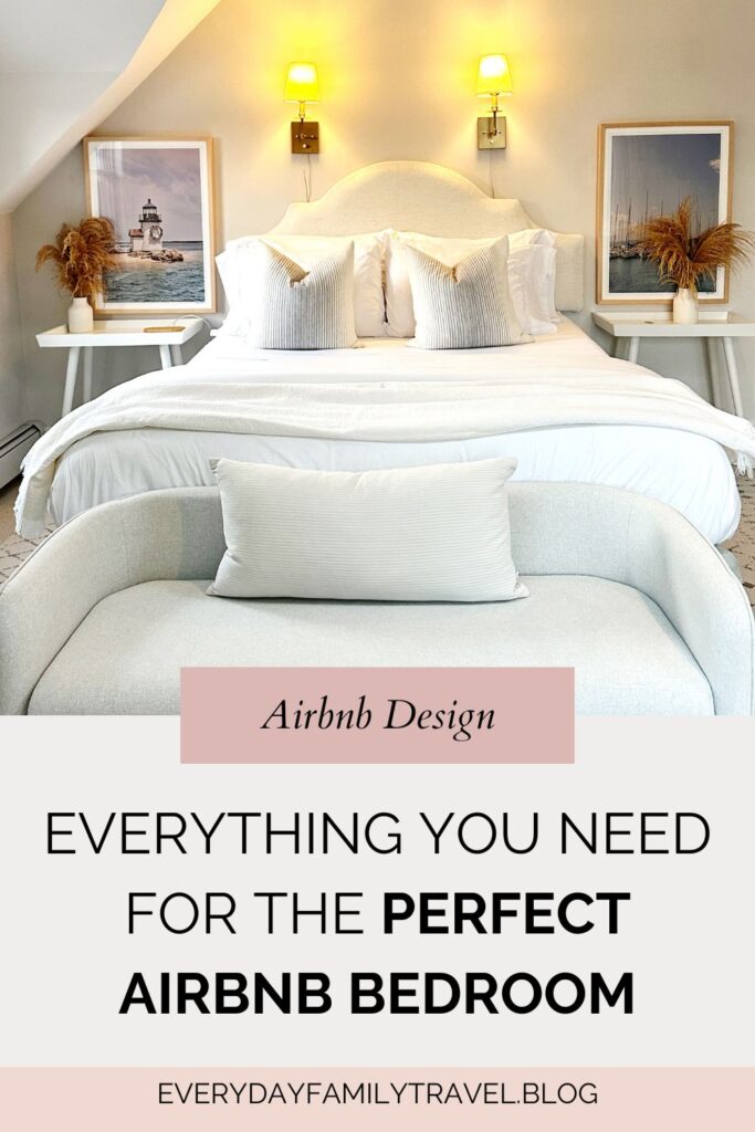 Pinterest pin to save for Airbnb bedroom design.