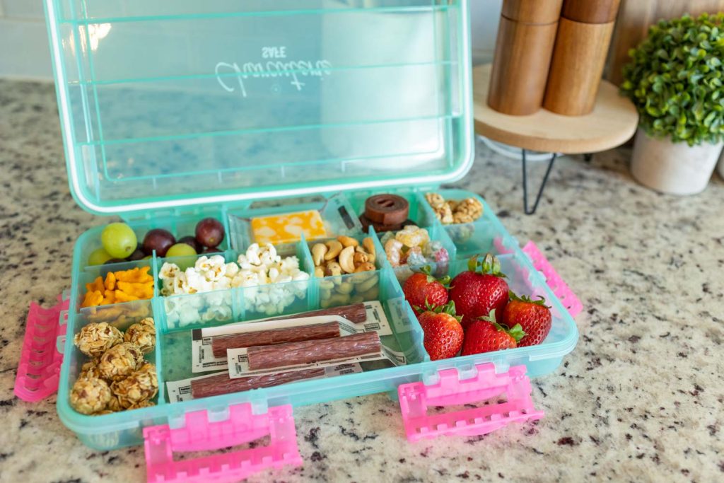 A picture of our favorite snackle box container, called the charcuterie safe from the brand "Sub Safe".