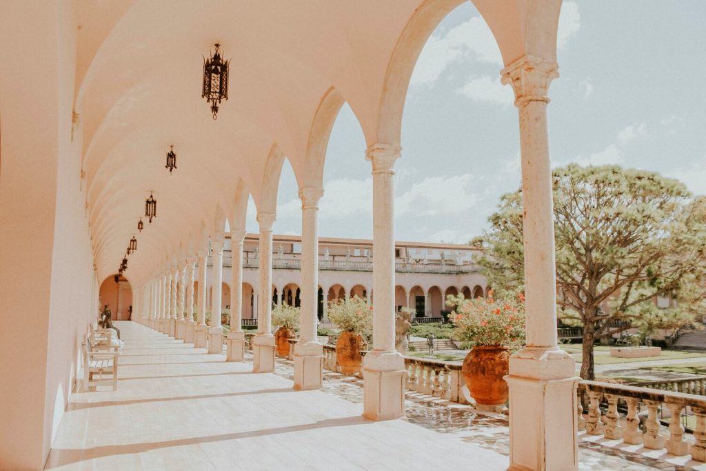 Beautiful view of the Ringling Museum in Sarasota, Florida.