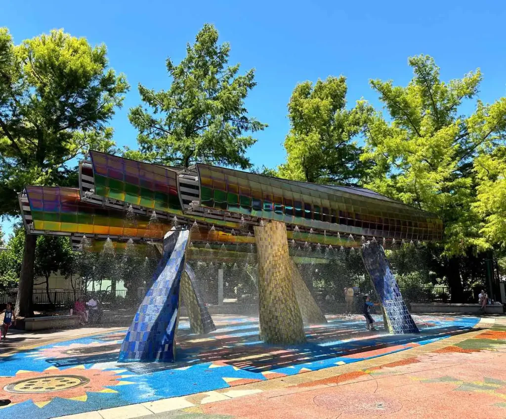 Splash park for kids at the Myriad Gardens in Oklahoma City.
