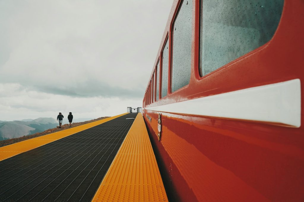 Pikes peak cog railway train.