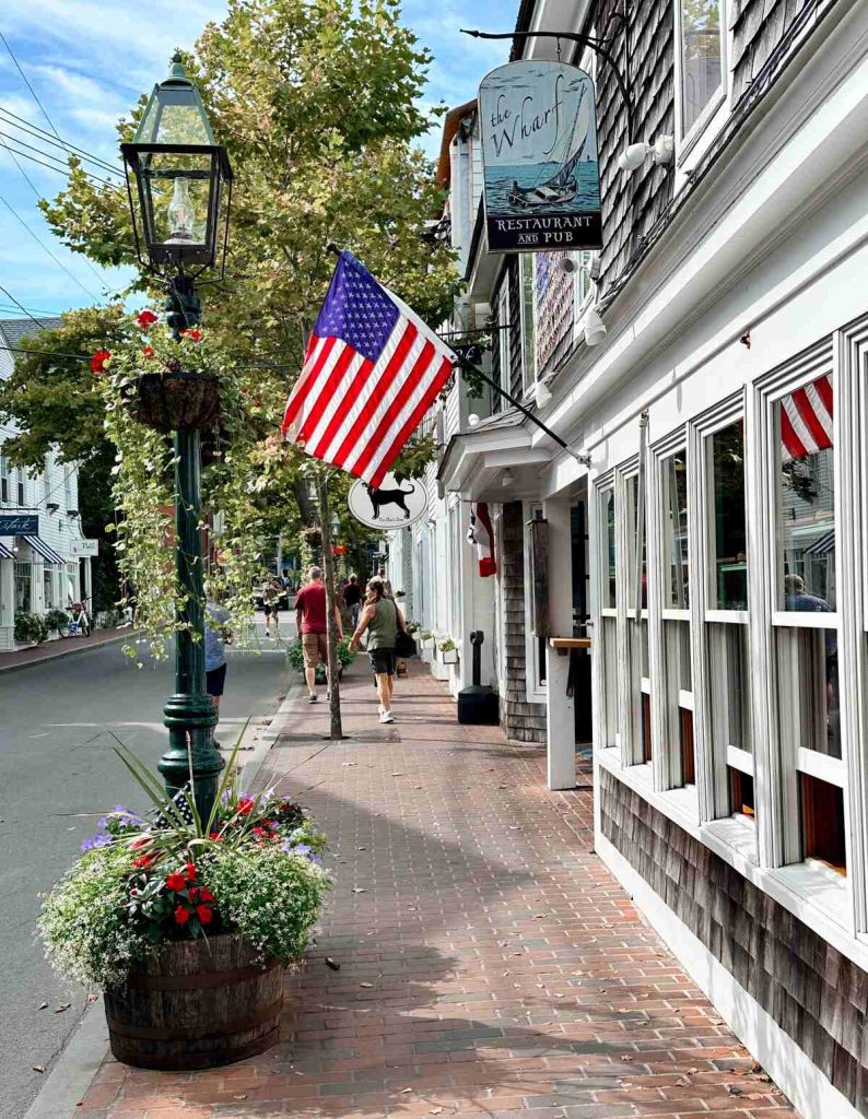 Beautiful shops in downtown Edgartown in Martha's Vineyard.