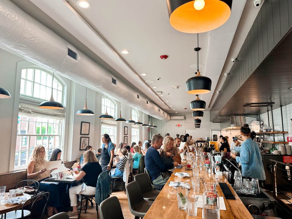 The inside of Bar 'Cino, an Italian restaurant in Newport, RI.