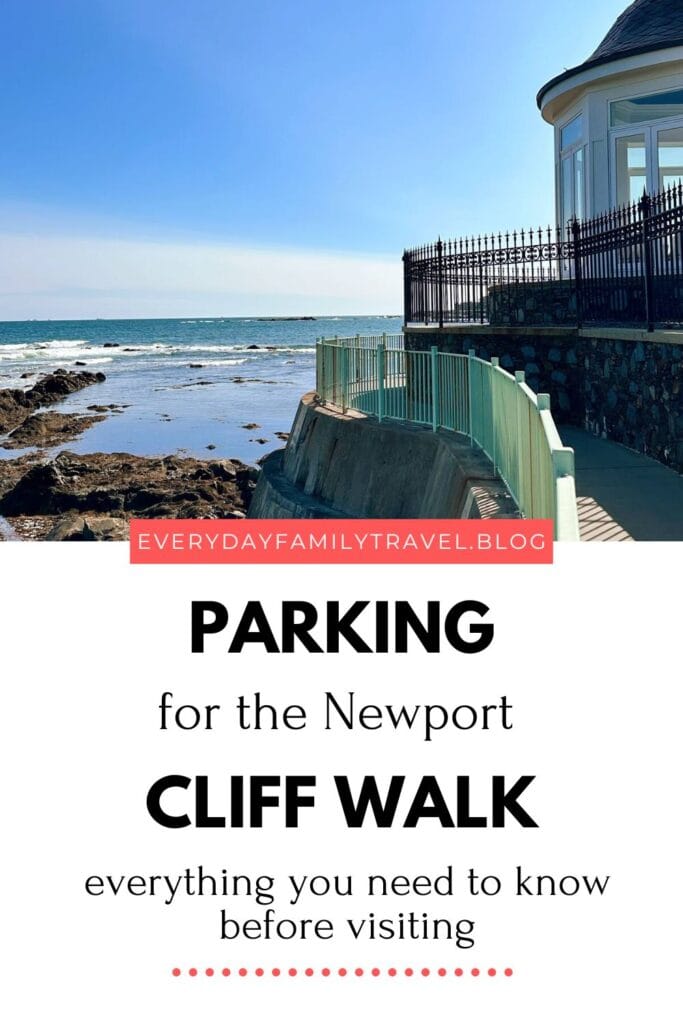 Pinterest pin for where to park for the Cliff Walk.