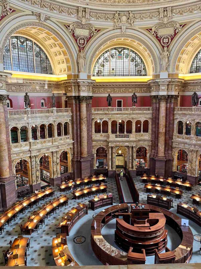 Beautiful interior of the Library of Congress.