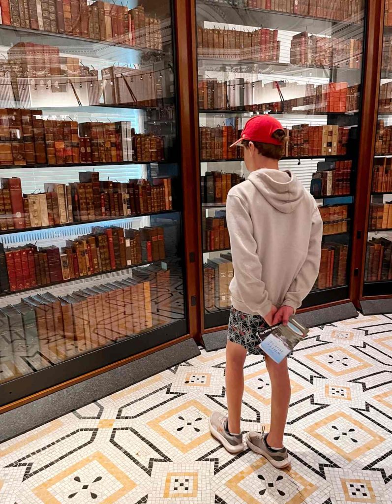 Our son admiring Jefferson's book collection at the Library of Congress.