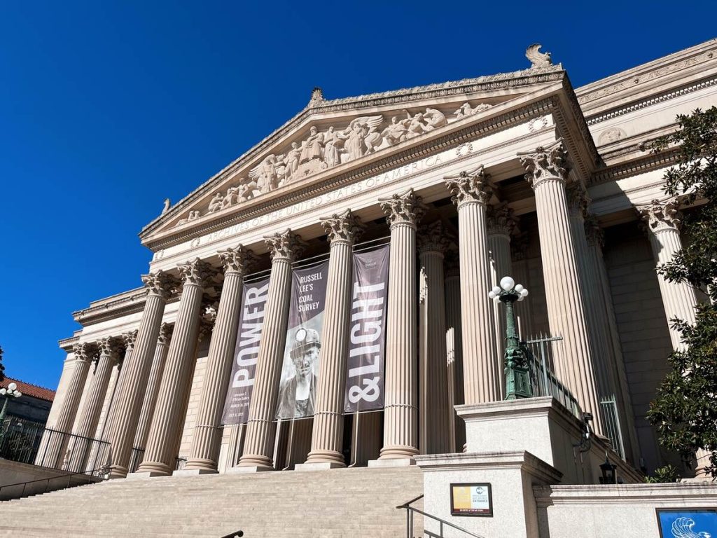 The Exterior of the National Archives.