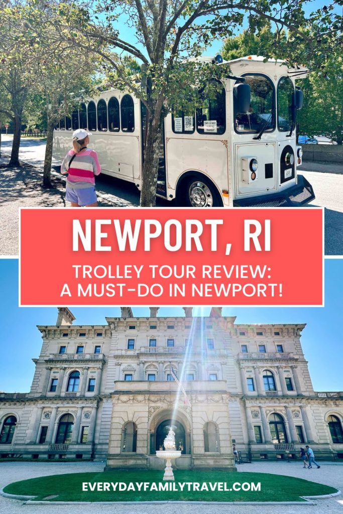 Pinterest pin for the Newport trolley tour review.