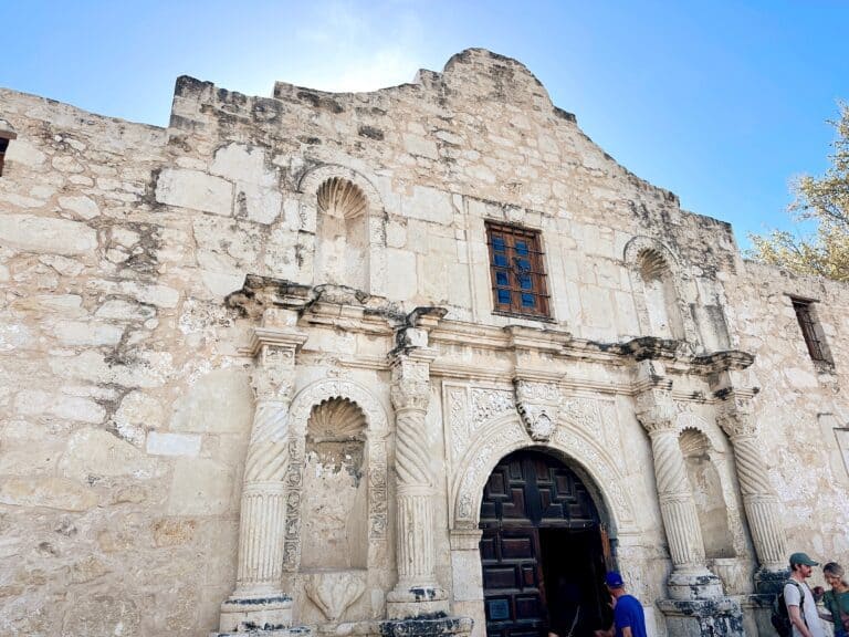 The front of the church at The Alamo in San Antonio.