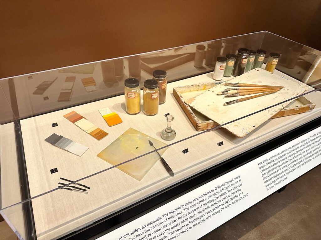 Painting artifacts from the Georgia O'Keeffe Museum in Santa Fe.